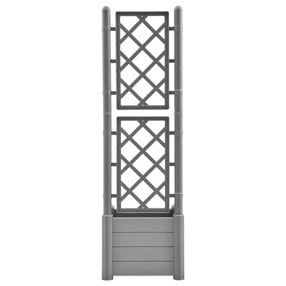 Garden Planter with Trellis 16.9"x16.9"x55.9" PP Stone Gray