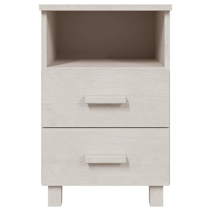 Bedside Cabinet HAMAR White 40x35x62 cm Solid Wood Pine