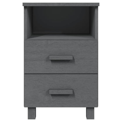 vidaXL Bedside Cabinet Dark Grey Solid pine, MDF 15.7 x 13.8 x 24.4 in