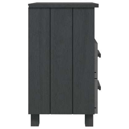 vidaXL Bedside Cabinet Dark Grey Solid pine, MDF 15.7 x 13.8 x 24.4 in