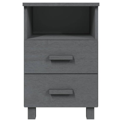 Bedside Cabinets HAMAR 2 pcs Dark Gray 15.7"x13.8"x24.4" Solid Wood