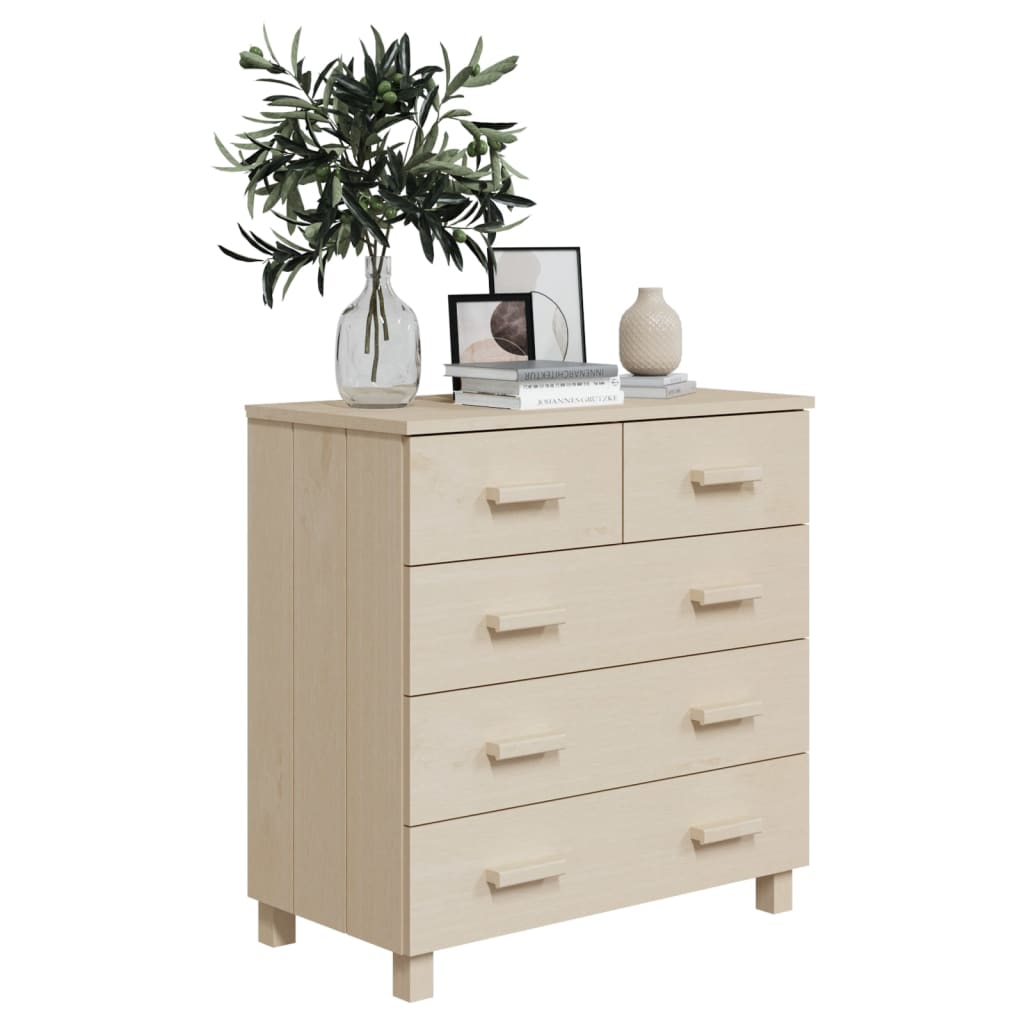 Sideboard HAMAR Honey Brown 31.1"x15.7"x31.5" Solid Wood Pine