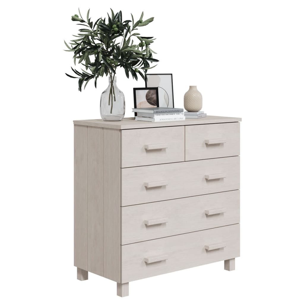 Sideboard HAMAR White 31.1"x15.7"x31.5" Solid Wood Pine