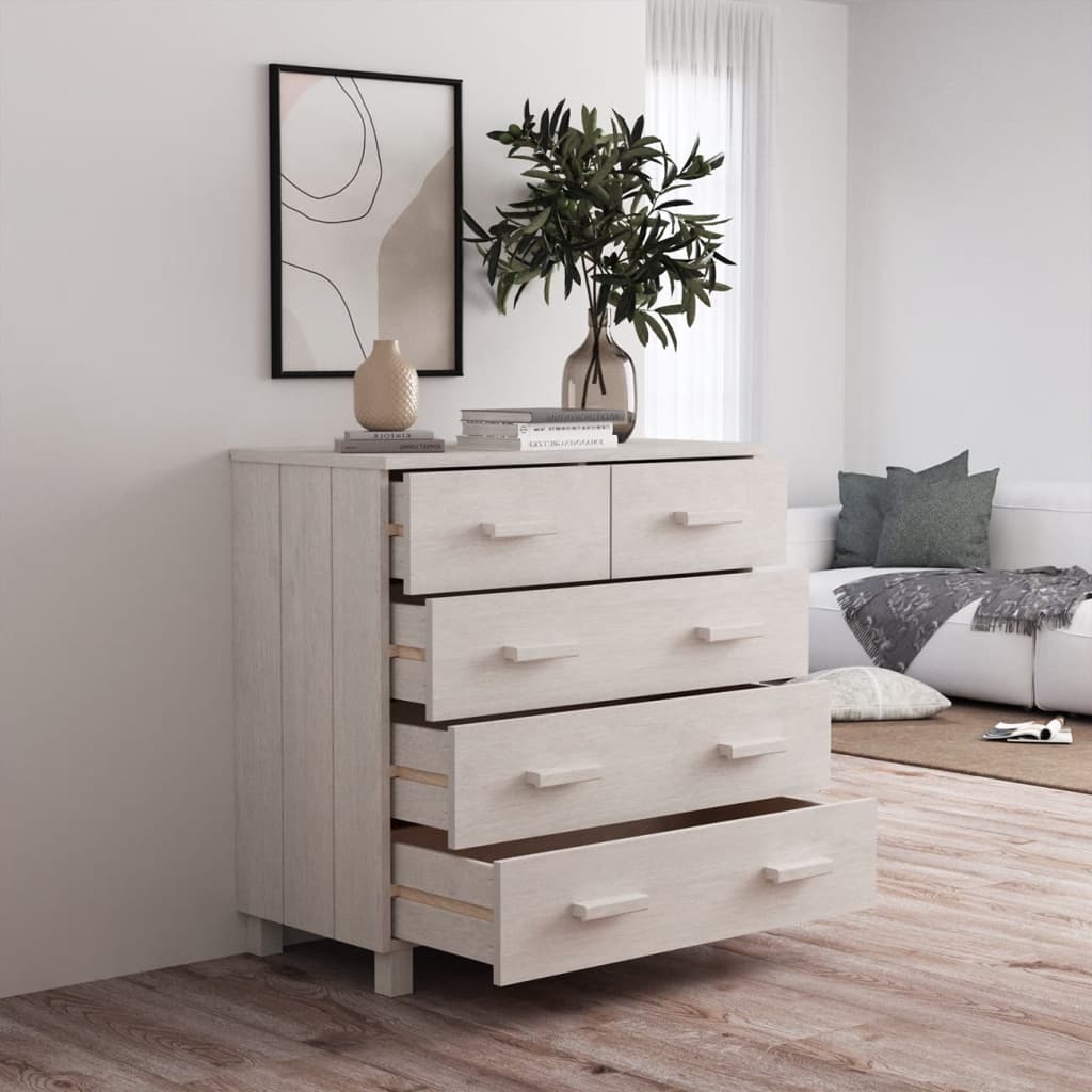 Sideboard HAMAR White 31.1"x15.7"x31.5" Solid Wood Pine