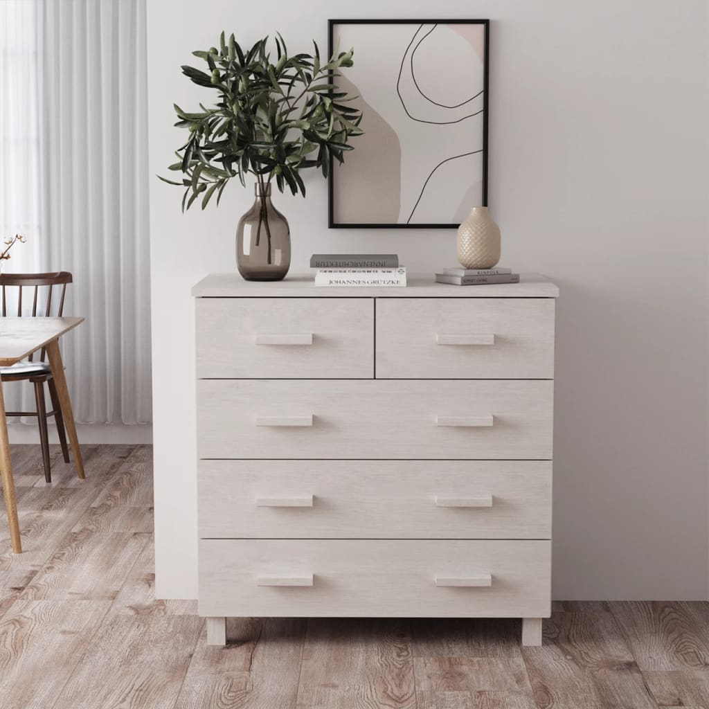 Sideboard HAMAR White 31.1"x15.7"x31.5" Solid Wood Pine