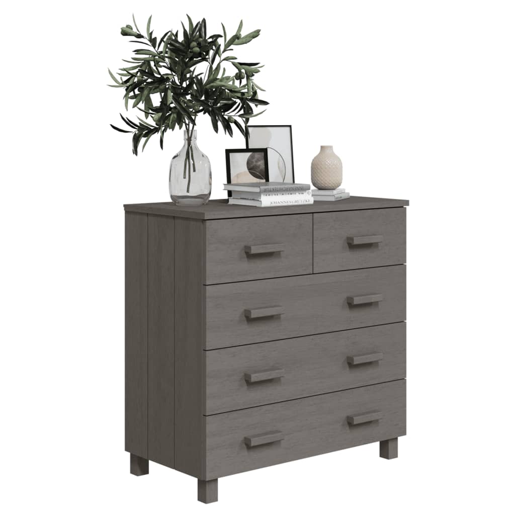 Sideboard HAMAR Light Gray 31.1"x15.7"x31.5" Solid Wood Pine