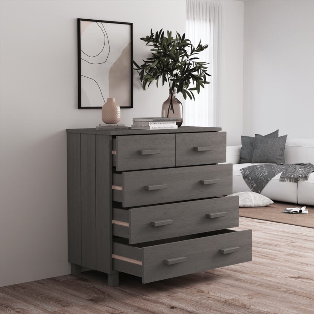 Sideboard HAMAR Light Gray 31.1"x15.7"x31.5" Solid Wood Pine