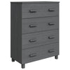 Sideboard HAMAR Dark Grey 79x40x103.5 cm Solid Wood Pine