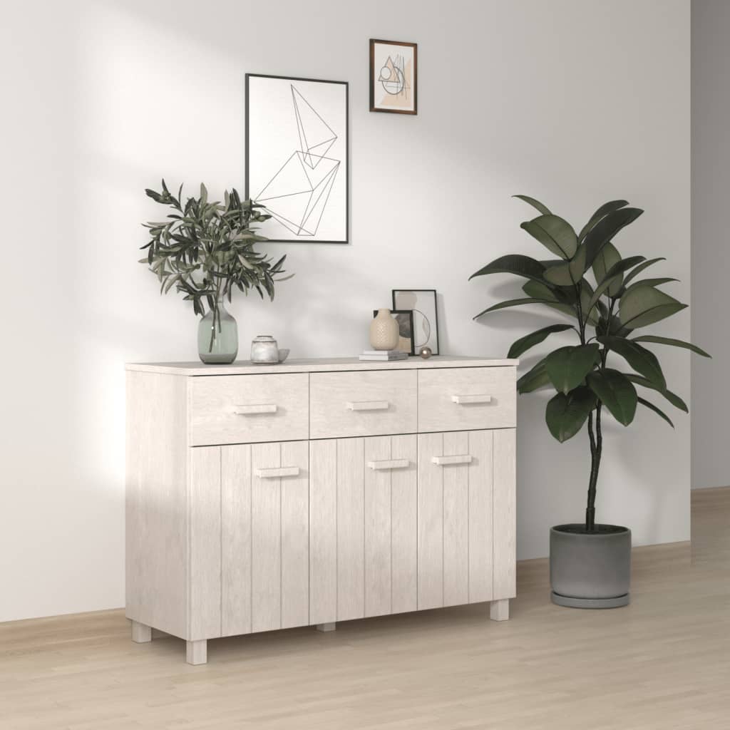 Sideboard HAMAR White 44.5"x15.7"x31.5" Solid Wood Pine