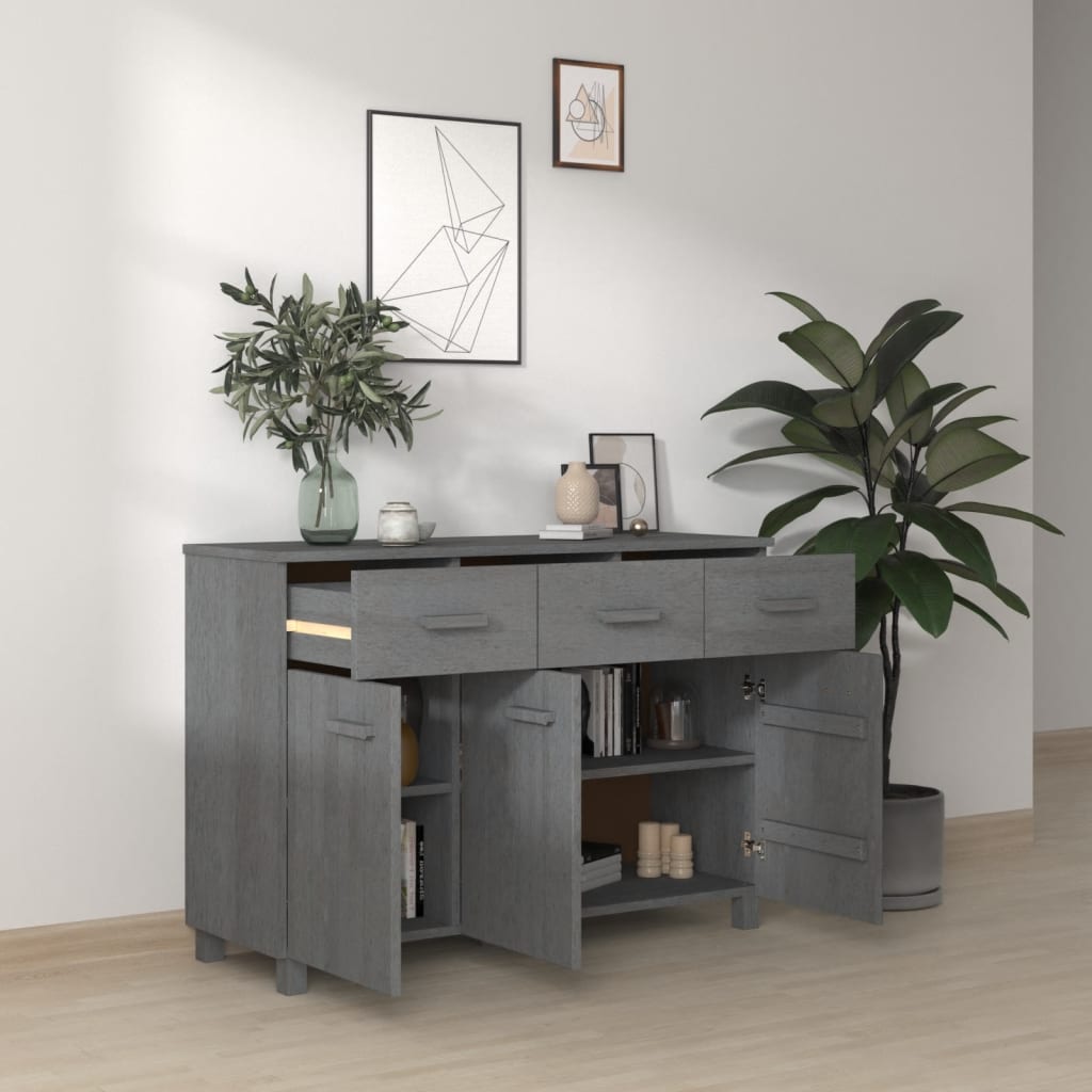 Sideboard HAMAR Dark Gray 44.5"x15.7"x31.5" Solid Wood Pine