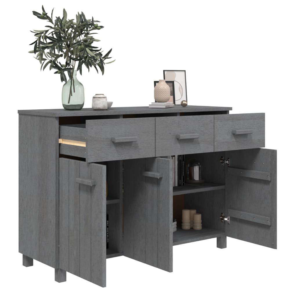 Sideboard HAMAR Dark Gray 44.5"x15.7"x31.5" Solid Wood Pine