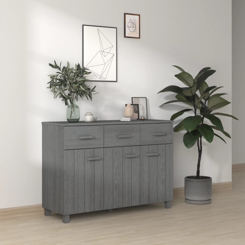 Sideboard HAMAR Dark Gray 44.5"x15.7"x31.5" Solid Wood Pine