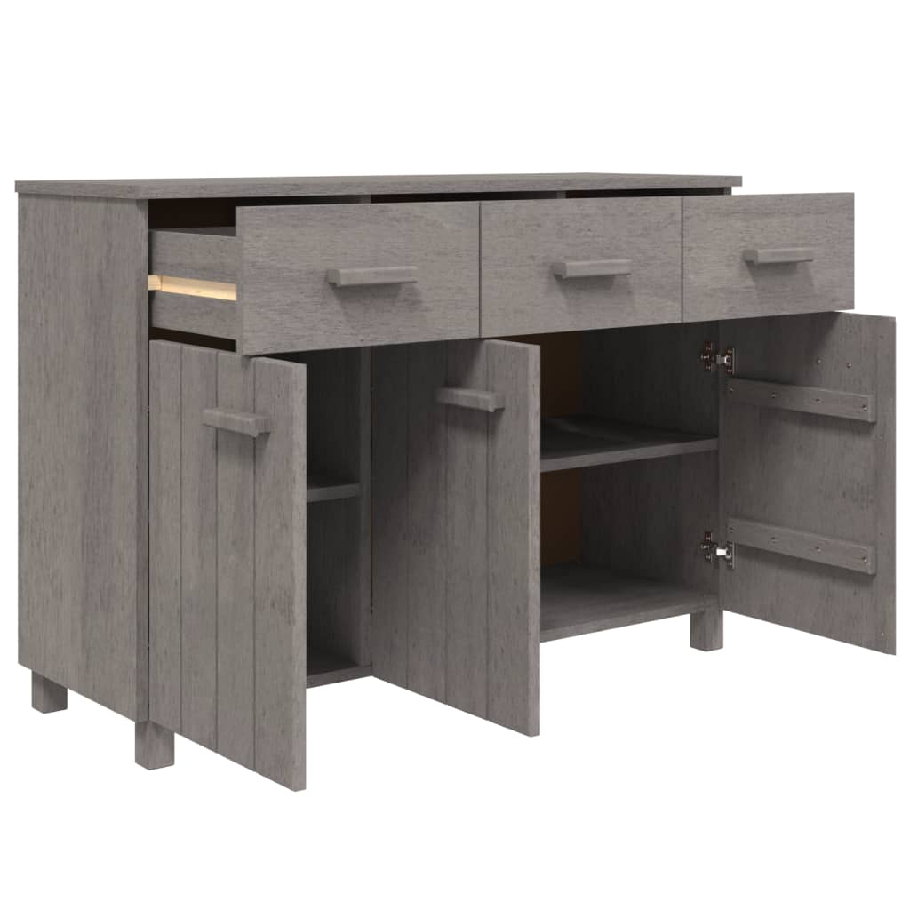 vidaXL Sideboard Light Grey Solid Pine Wood Medium Sideboard