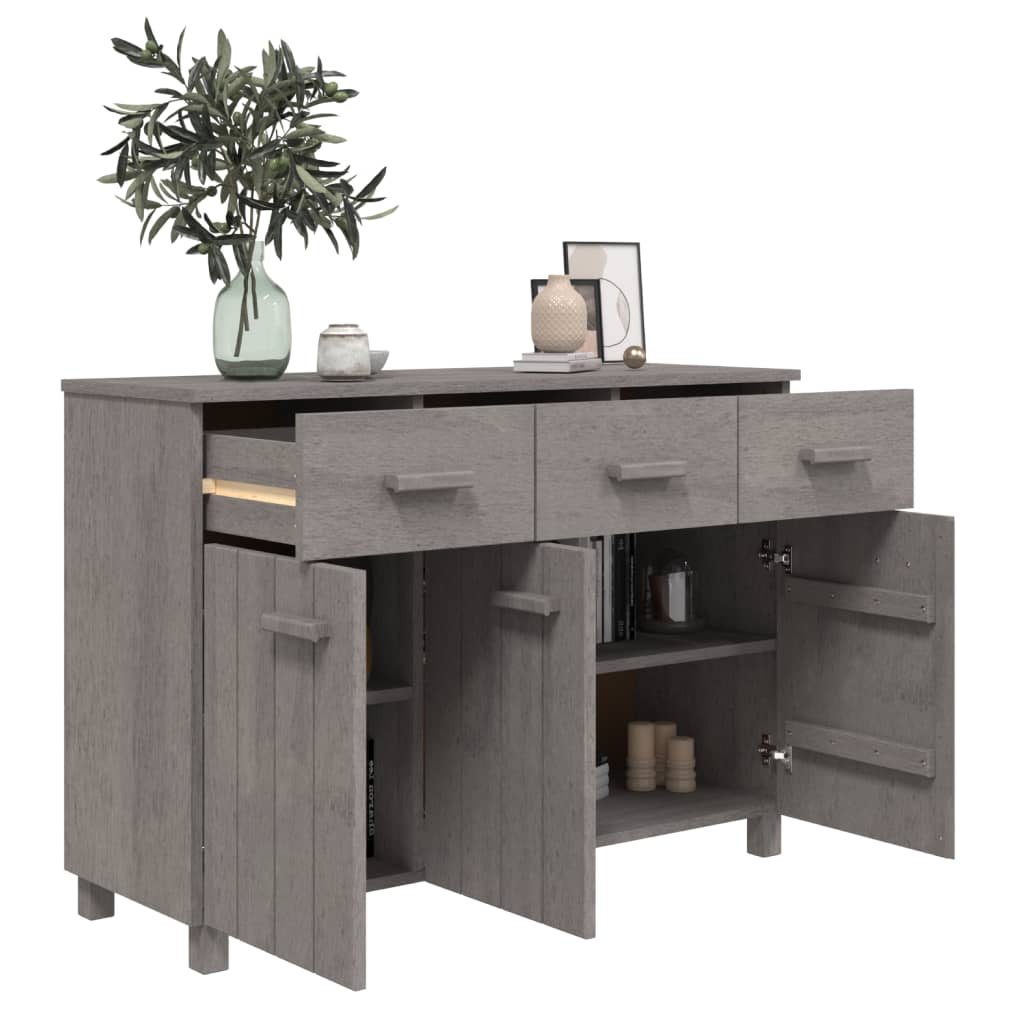 vidaXL Sideboard Light Grey Solid Pine Wood Medium Sideboard