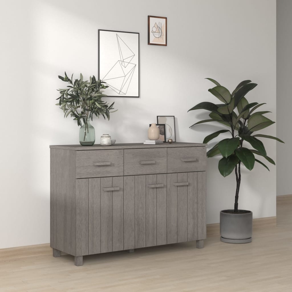 vidaXL Sideboard Light Grey Solid Pine Wood Medium Sideboard