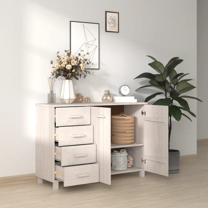 Sideboard HAMAR White 44.5"x15.7"x31.5" Solid Wood Pine