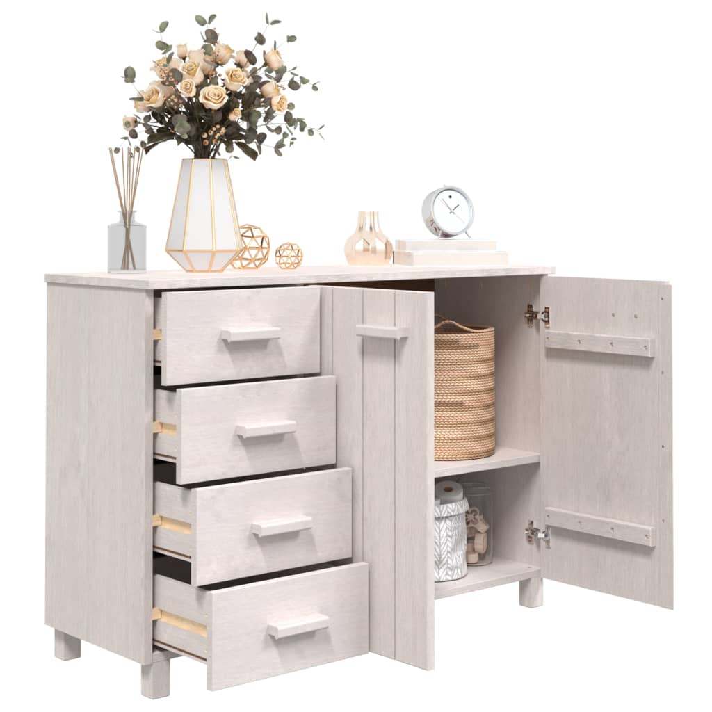 Sideboard HAMAR White 44.5"x15.7"x31.5" Solid Wood Pine