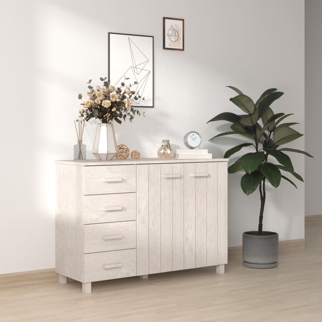 Sideboard HAMAR White 44.5"x15.7"x31.5" Solid Wood Pine
