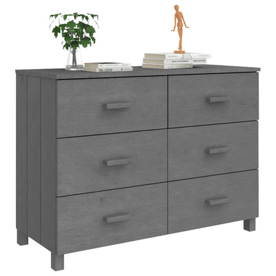 Sideboard HAMAR Dark Gray 44.5"x15.7"x31.5" Solid Wood Pine