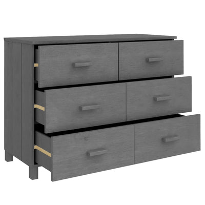 Sideboard HAMAR Dark Gray 44.5"x15.7"x31.5" Solid Wood Pine