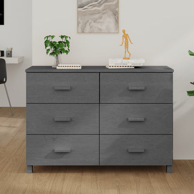Sideboard HAMAR Dark Gray 44.5"x15.7"x31.5" Solid Wood Pine