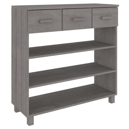 Console Table HAMAR Light Gray 35.4"x13.8"x35.4" Solid Wood Pine