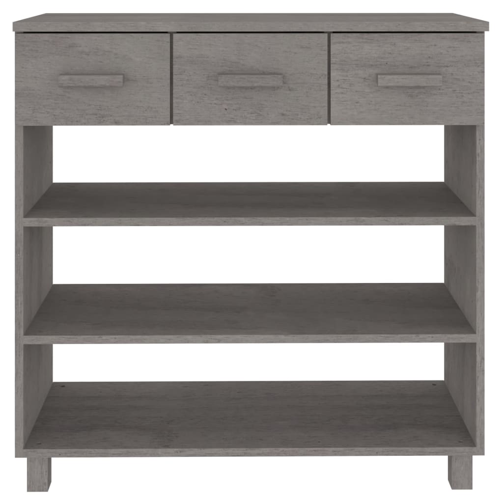 Console Table HAMAR Light Gray 35.4"x13.8"x35.4" Solid Wood Pine