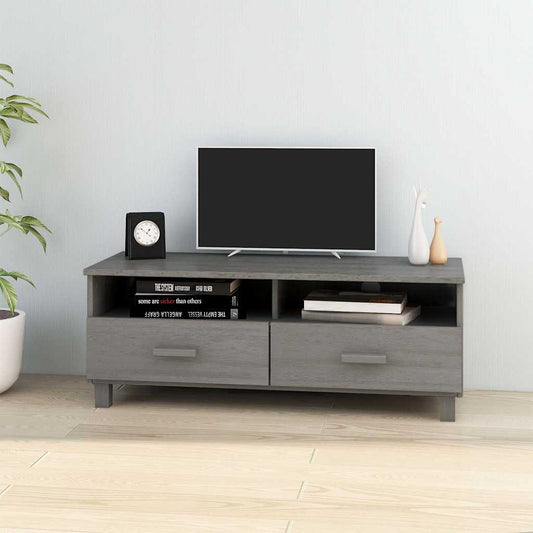 TV Cabinet | Light Grey | Solid Pine Wood | Rectangular | Contemporary