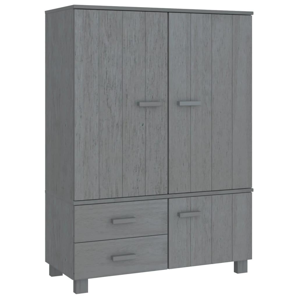 Wardrobe HAMAR Dark Gray 39"x17.7"x53.9" Solid Wood Pine