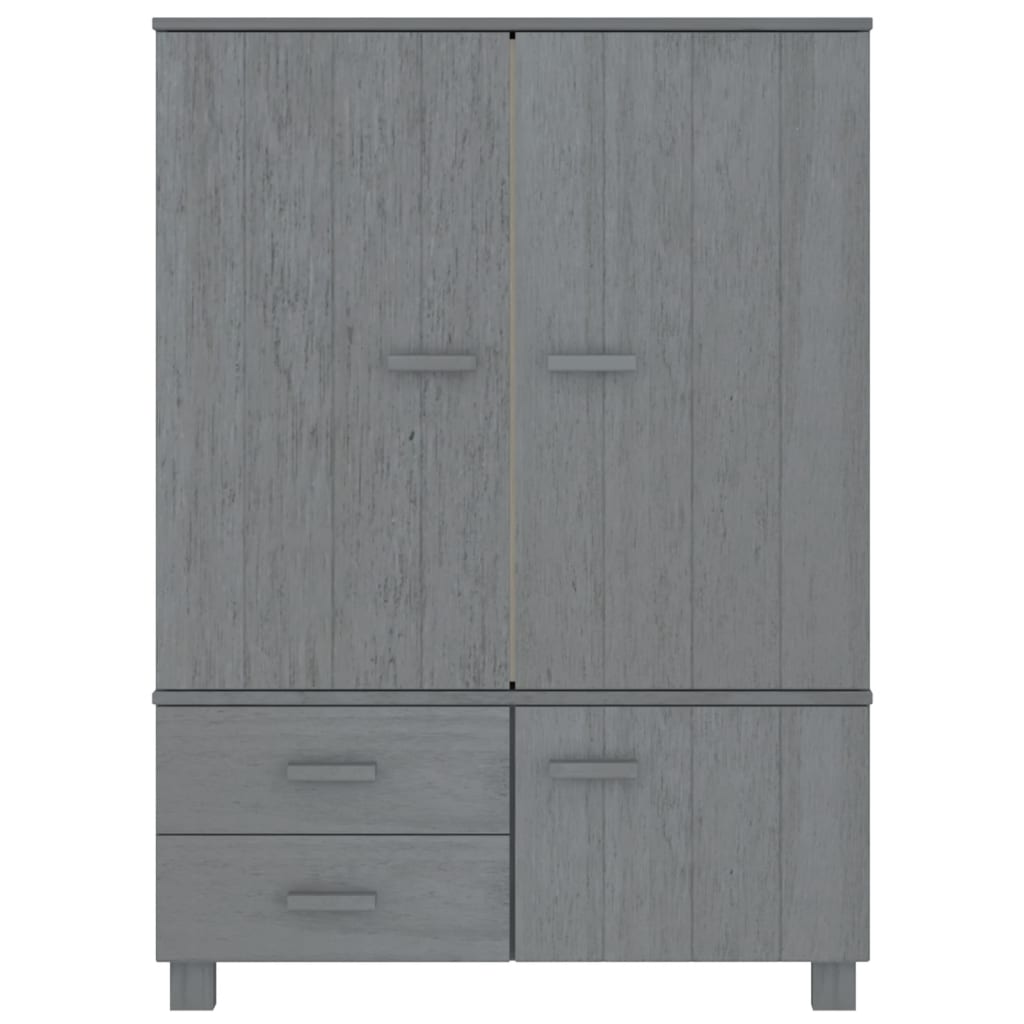 Wardrobe HAMAR Dark Gray 39"x17.7"x53.9" Solid Wood Pine