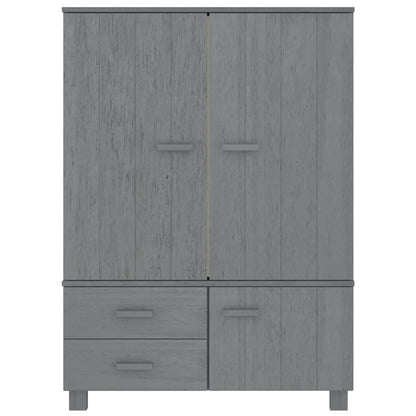 Wardrobe HAMAR Dark Gray 39"x17.7"x53.9" Solid Wood Pine