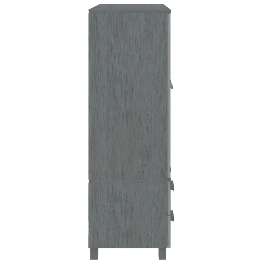 Wardrobe HAMAR Dark Gray 39"x17.7"x53.9" Solid Wood Pine