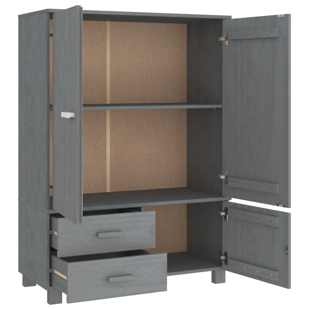 Wardrobe HAMAR Dark Gray 39"x17.7"x53.9" Solid Wood Pine