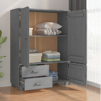 Wardrobe HAMAR Dark Gray 39"x17.7"x53.9" Solid Wood Pine