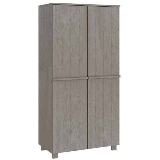 Wardrobe | Light grey | Solid pinewood, MDF | 89x50x180 cm | Wardrobe