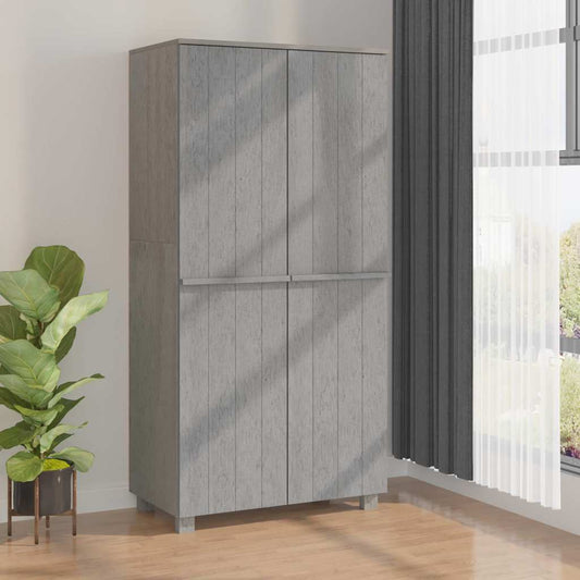 Wardrobe | Light grey | Solid pinewood, MDF | 89x50x180 cm | Wardrobe