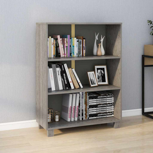 Book Cabinet | Light grey | Solid pinewood, MDF | Medium | Book Cabinet