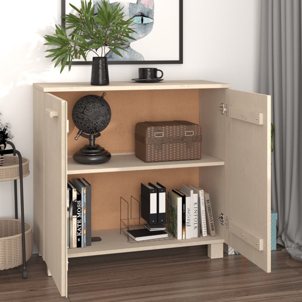 vidaXL Sideboard Honey Brown Solid Pine Wood, MDF Medium Sideboard