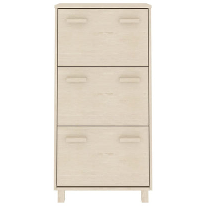 Shoe Cabinet HAMAR Honey Brown 59.5x35x117 cm Solid Wood Pine