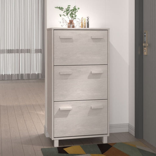 Shoe Cabinet | White | Solid pinewood, MDF, plastic | Medium