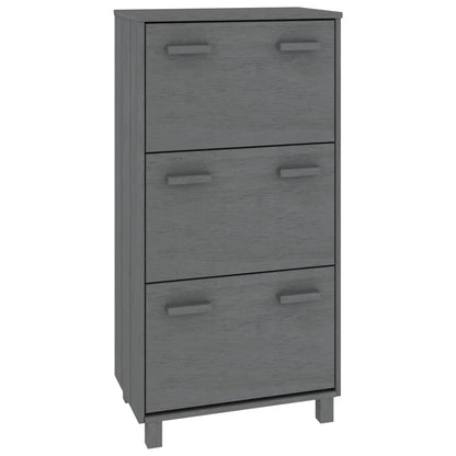 Shoe Cabinet HAMAR Dark Grey 59.5x35x117 cm Solid Wood Pine