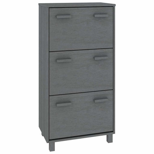 Shoe Cabinet | Dark grey | Solid pinewood | Medium | Shoe Cabinet
