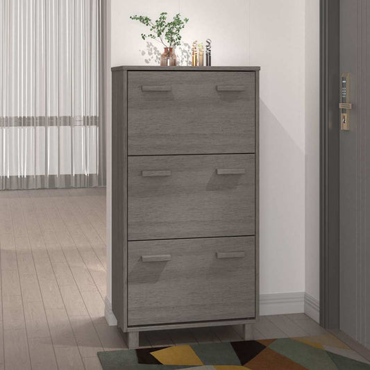 Shoe Cabinet | Light grey | Solid pine wood, MDF, plastic | Medium