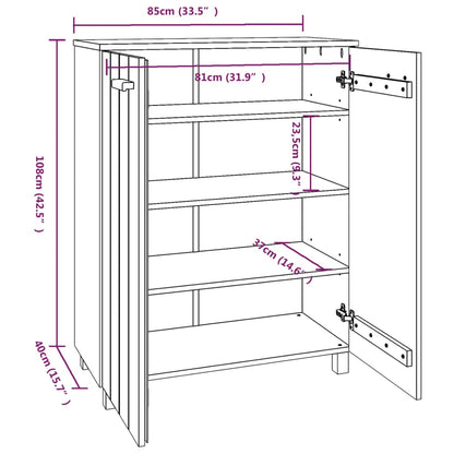 Shoe Cabinet HAMAR Honey Brown 85x40x108 cm Solid Wood Pine