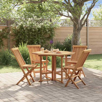Outdoor Dining Set | Teak Brown | Solid teak wood | Compact | Foldable