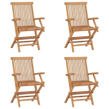 Folding Patio Chairs 4 pcs Solid Teak Wood