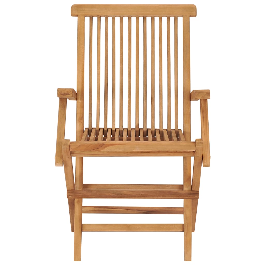 Folding Patio Chairs 8 pcs Solid Teak Wood