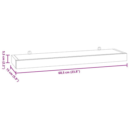 Wall Shelves 2 pcs 60x15x4 cm Solid Wood Teak
