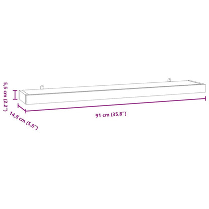 Wall Shelves 2 pcs 90x15x4 cm Solid Wood Teak