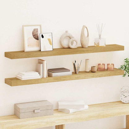 Wall Shelves 2 pcs 110x15x4 cm Solid Wood Teak